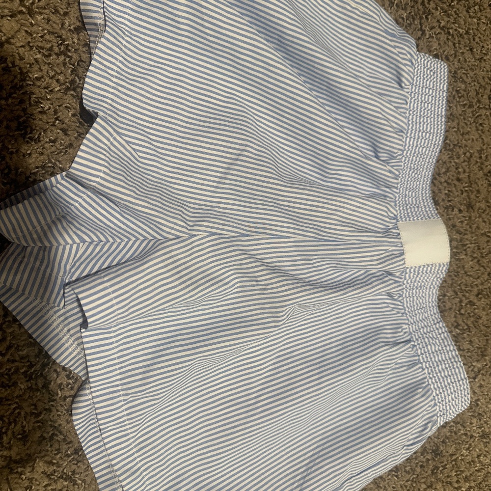 Blue striped shorts